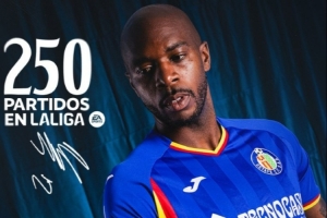 37歲后衛(wèi)恩約姆達(dá)成西甲250場(chǎng)里程碑，赫塔費(fèi)曬海報(bào)為其紀(jì)念