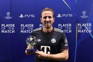 梅開二度！官方：凱恩當(dāng)選拜仁5-1帕福斯的全場最佳球員