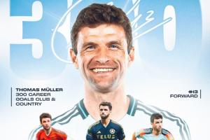 892場300球！穆勒點(diǎn)射破門收獲生涯第300球，加盟溫哥華5場5球