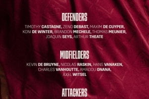 比利時(shí)10月大名單：德布勞內(nèi)領(lǐng)銜，多庫(kù)、特羅薩德、拉門斯在列