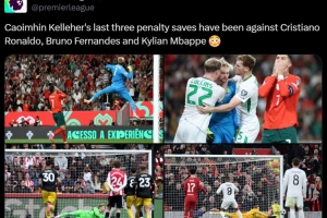 全是硬茬！凱萊赫最近3次撲點(diǎn)對手：C羅、B費(fèi)、姆巴佩