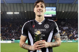 打進(jìn)制勝球！扎尼奧洛當(dāng)選烏迪內(nèi)斯vs亞特蘭大全場(chǎng)比賽最佳球員