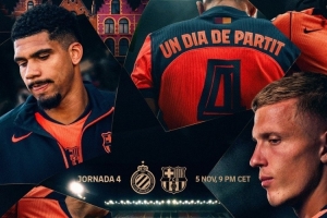 劍指三分！巴薩發(fā)布?xì)W冠賽前海報：萊萬、奧爾莫、阿勞霍出鏡