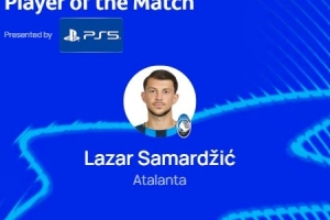 89分鐘絕殺，歐冠官方：薩馬爾季奇當(dāng)選亞特蘭大1-0馬賽最佳球員