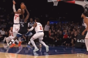 極限1抽3！愛德華茲歐洲步擰麻花打成2+1 唐斯補(bǔ)防稍慢帽到空氣