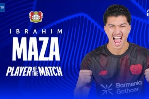 2次解圍+3次搶斷！馬扎當選勒沃庫森vs本菲卡全場最佳球員