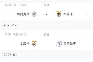 穆帥難度翻倍！本菲卡歐冠四連敗，將面對：那不勒斯、尤文、皇馬