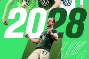 隊(duì)史出場(chǎng)紀(jì)錄保持者，官方：沃爾夫斯堡與隊(duì)長(zhǎng)阿諾德續(xù)約至2028年