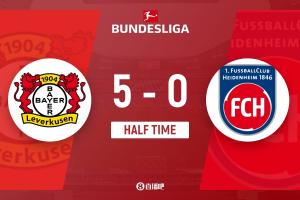 慘案預(yù)定！？勒沃庫(kù)森半場(chǎng)5-0領(lǐng)先海登海姆！