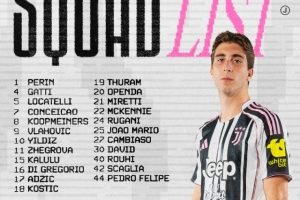 尤文本輪意甲都靈德比名單：伊爾迪茲領(lǐng)銜，DV9、小孔塞桑在列