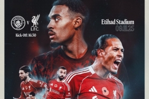 利物浦發(fā)布對(duì)陣曼城海報(bào)：范戴克、薩拉赫、索博、赫拉芬貝赫出鏡