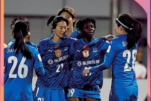 武漢車谷江大女足4比0巴姆卡通女足，小組賽2勝1平積7分頭名出線