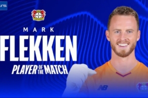 9次撲救全場最多！弗萊肯當選勒沃庫森2-0曼城一役全場最佳球員