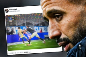 派尚禁區(qū)明顯被推搡未判點(diǎn)球，馬賽總監(jiān)貝納蒂亞社媒曬照質(zhì)疑判罰