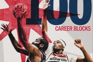 哈登成背景！奇才發(fā)庫利巴利生涯100帽海報(bào) 帽字母哥圖片卻是哈登