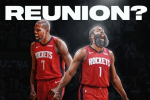 美記：哈登或渴望重返休斯頓 他和杜蘭特關(guān)系緊密 能助火箭爭冠