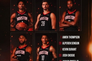 常規(guī)陣容！火箭今日首發(fā)：阿門、申京、杜蘭特、奧科吉、小史密斯