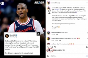 保羅INS點贊美媒動態(tài)：快船管理層的行為簡直是犯罪