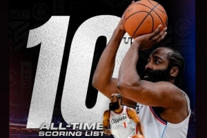 大哥三弟情誼恒久遠(yuǎn)！杜蘭特祝賀哈登躋身NBA得分榜前十：傳奇