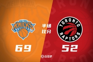 半場(chǎng)戰(zhàn)報(bào)-尼克斯69-52領(lǐng)先猛龍 布倫森26分 唐斯10+9 鶯歌19分