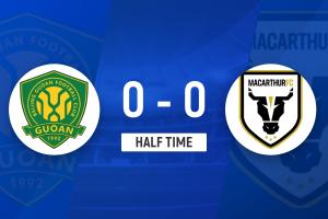 半場-張稀哲遠射造險恩加德烏染黃 國安暫0-0麥克阿瑟FC