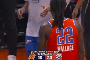 打不過呀！SGA反擊輕松助攻華萊士空接上籃 雷霆已領先17分！