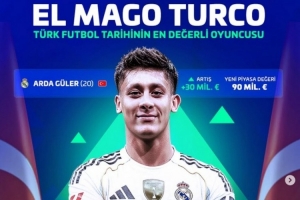 更新后身價達9000萬歐，居萊爾成歷史上德轉(zhuǎn)身價最高的土耳其球員