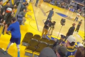 庫里縱貫全場的超級離譜三分！凱特琳·克拉克：這肯定是AI合成的