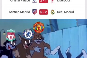 國外網(wǎng)友惡搞本周的英超三雄和皇馬??