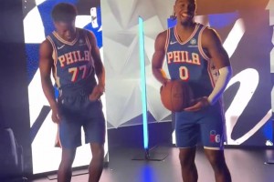 76人未來后場雙槍？埃奇庫姆和馬克西媒體日一同跳舞