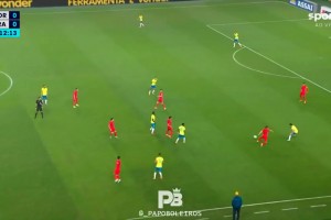 韓國球員全程碰不到球！巴西隊表演了精彩團隊配合破門??