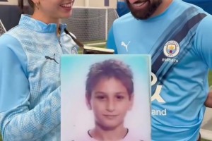 格瓦迪奧爾根據(jù)童年照猜曼城隊友！瓜迪奧拉照片有點成熟啊~